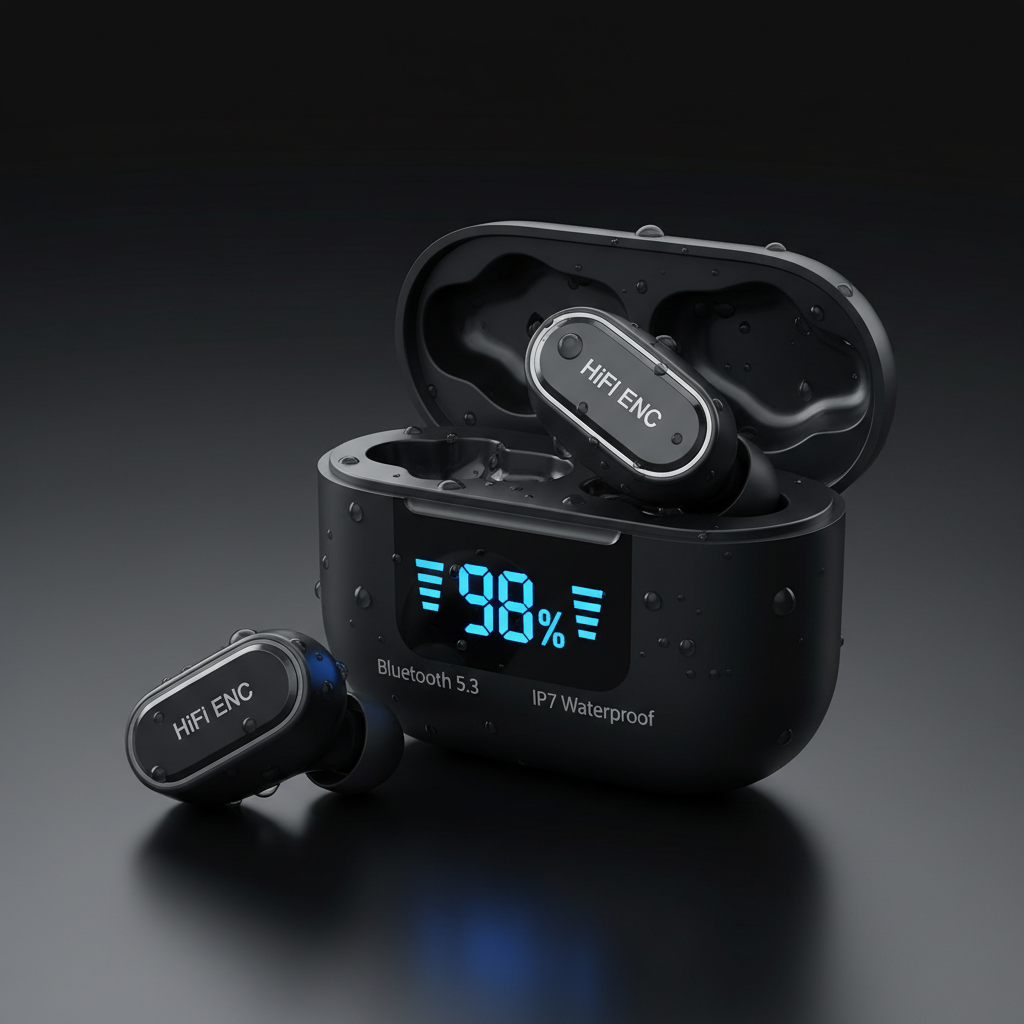 Urban Techy BT5.3 Wireless Earbuds HiFi ENC Noise Cancelling 48H Battery IP7 Waterproof