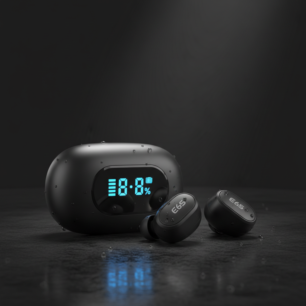 E6S Wireless Earbuds Noise Cancelling Waterproof LED Display Charging Case